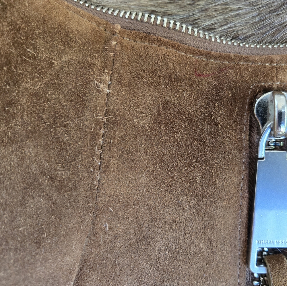 Rebecca Minkoff M.A.B. Suede Croissant Hobo Crescent Bag NWOT + Hardware Repair - Picture 12 of 16